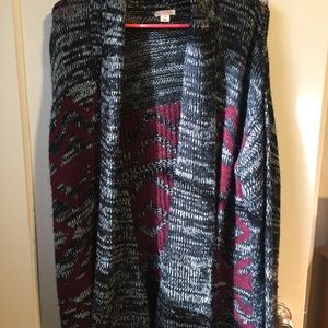 Black and Maroon Cardigan